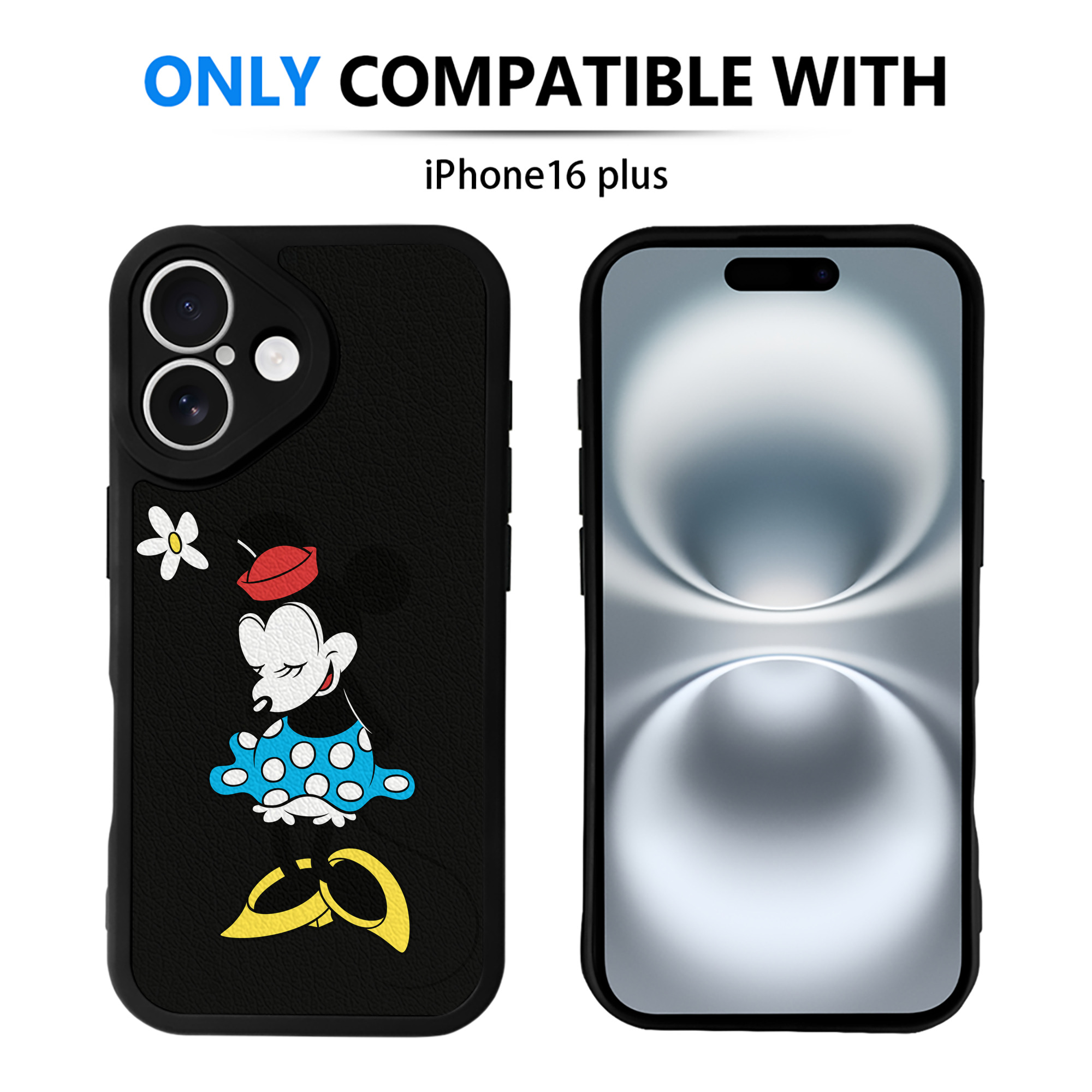 （画像用） ミッキーマウス Mickey Mouse 【iPhone 16シリーズ対応】シリコンスマホケース（レザー調） 材質：シリコン